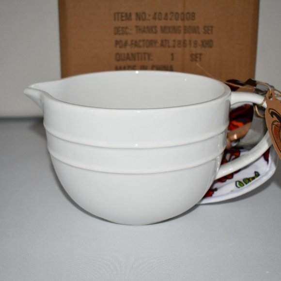 Mud Pie Festive Fall Collection Thanks 4-Piece Mixing Bowl Set #40420008 NWT - Picture 4 of 6